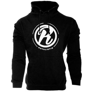 Zwarte hoodie (round design)